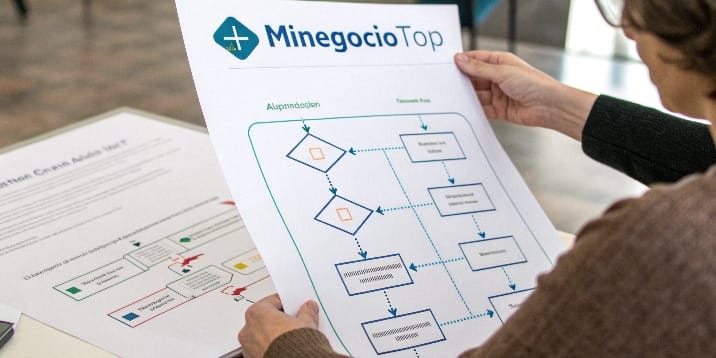 a-simplified-flowchart-guiding-the-user-through-th A simplified flowchart guiding the user through the steps of the MiNegocioTop method for business process improvement