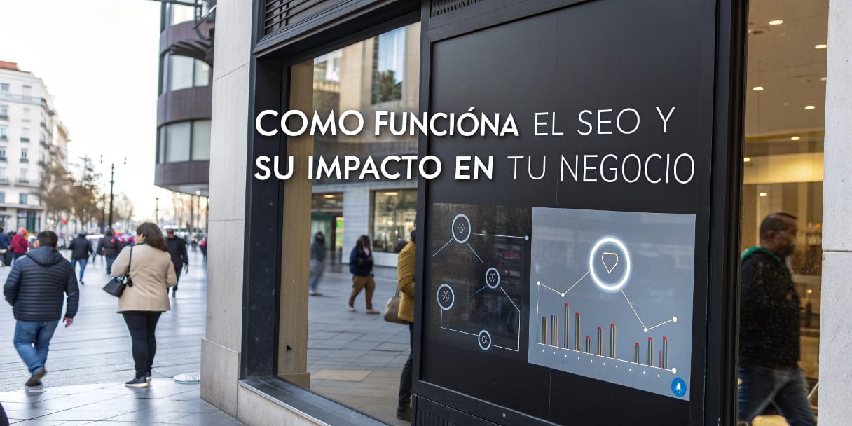 seo-impacto-negocio imagen de una lupa analizando una página web, representando SEO