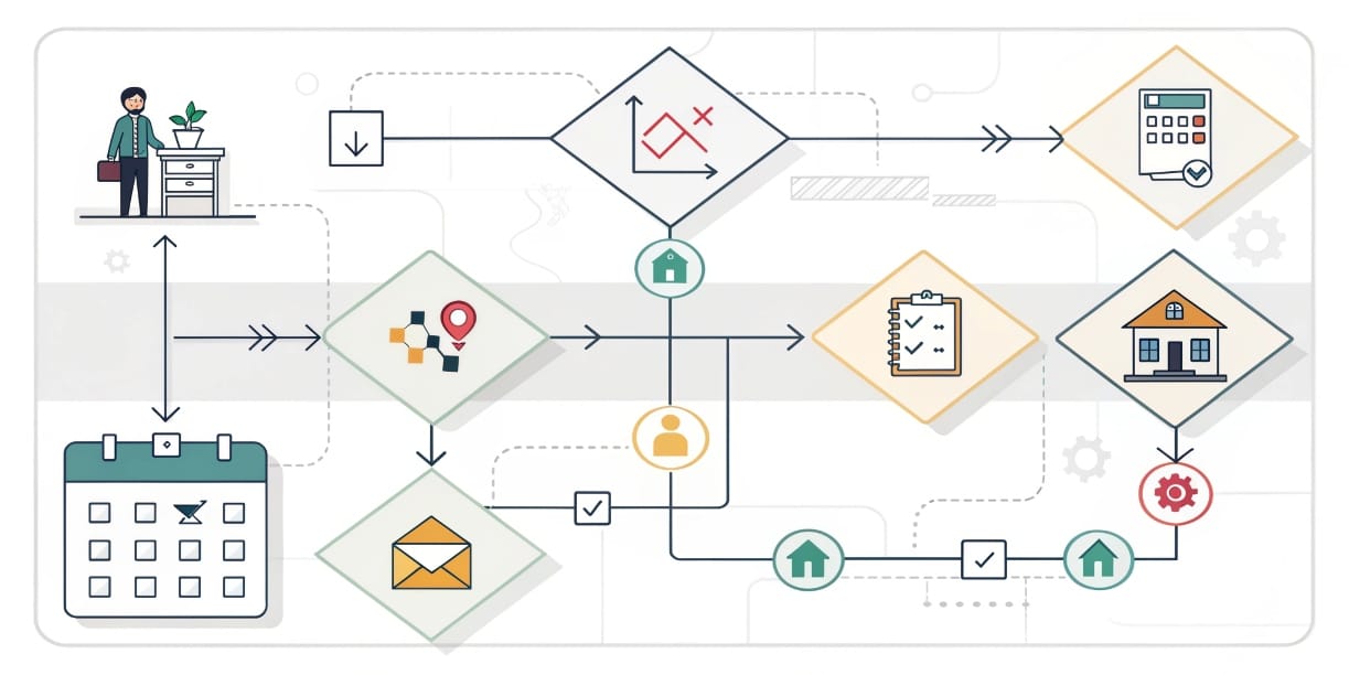 un-ejemplo-simple-de-diagrama-de-flujo-para-mapear Un ejemplo simple de diagrama de flujo para mapear un proceso clave en un negocio, mostrando pasos y decisiones