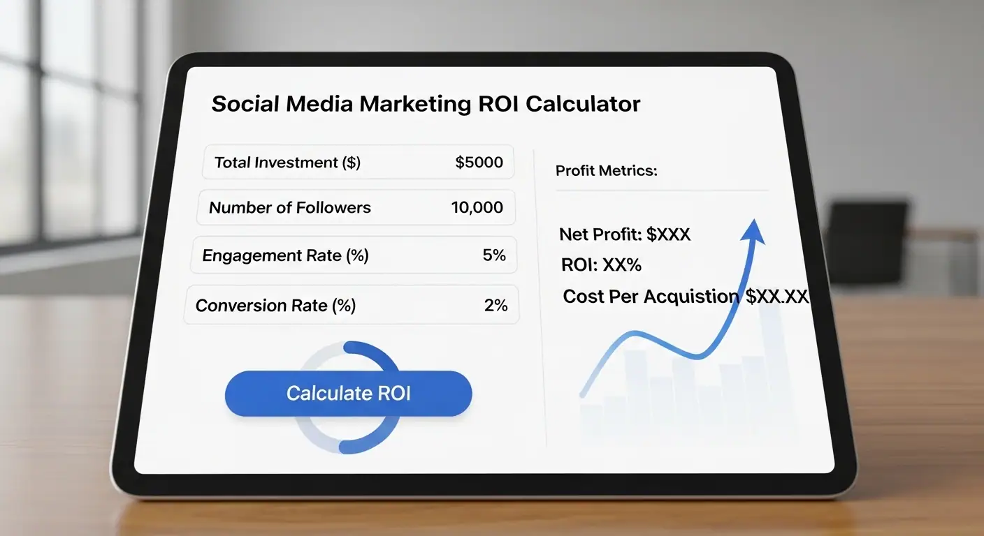 Calculadora interactiva de ROI para medir la rentabilidad de redes sociales en negocios