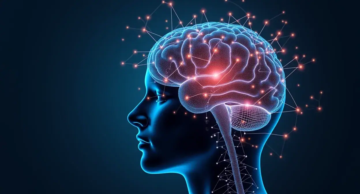 Iconos de Inteligencia Artificial (IA) conectándose con elementos de un negocio, simbolizando la IA aplicada y accesible para pymes
