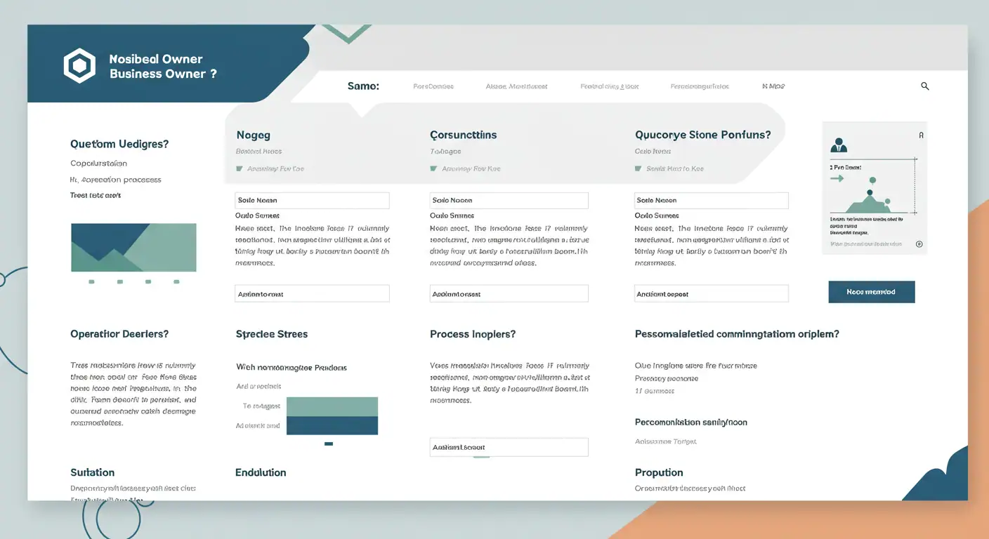 Un módulo interactivo en la web con preguntas para que un dueño de negocio identifique sus problemas de procesos