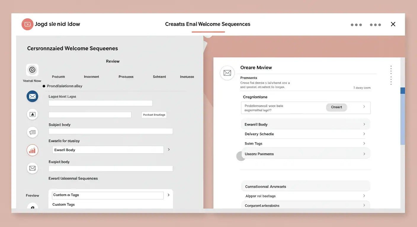 Un módulo interactivo con campos para que un dueño de negocio diseñe su propia secuencia de bienvenida por email