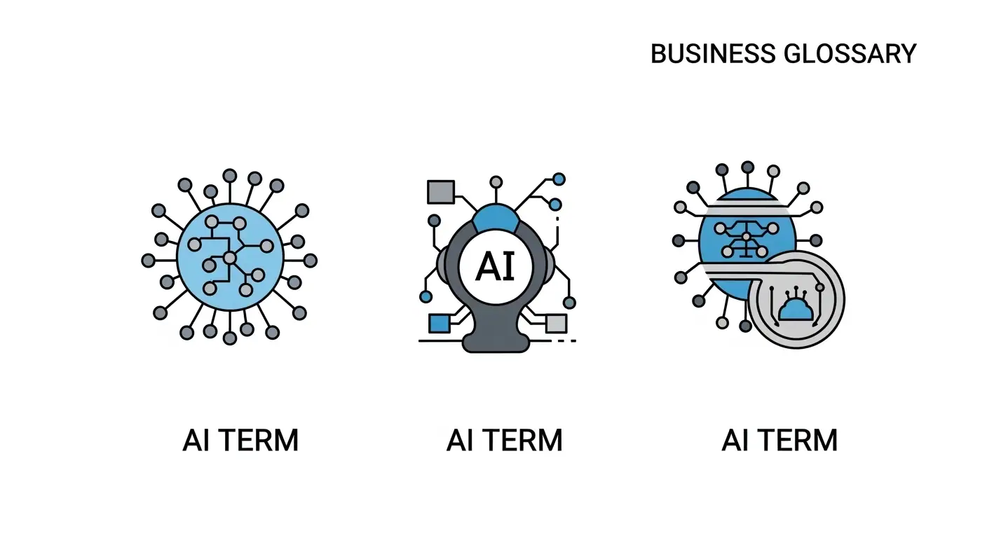 Un camino sencillo y claro con iconos de pasos, representando cómo empezar a usar Inteligencia Artificial en un negocio