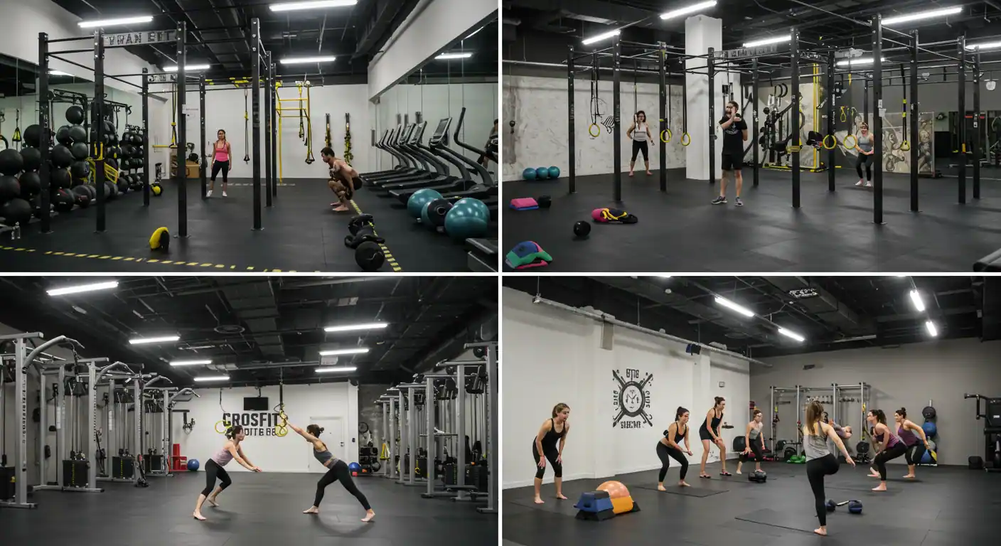 Cuatro especializaciones de gimnasios boutique en España: fitness premium, CrossFit, yoga-pilates y entrenamiento funcional