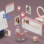 Agenda de salón de belleza llena de citas con calendario de 90 días y herramientas de marketing digital