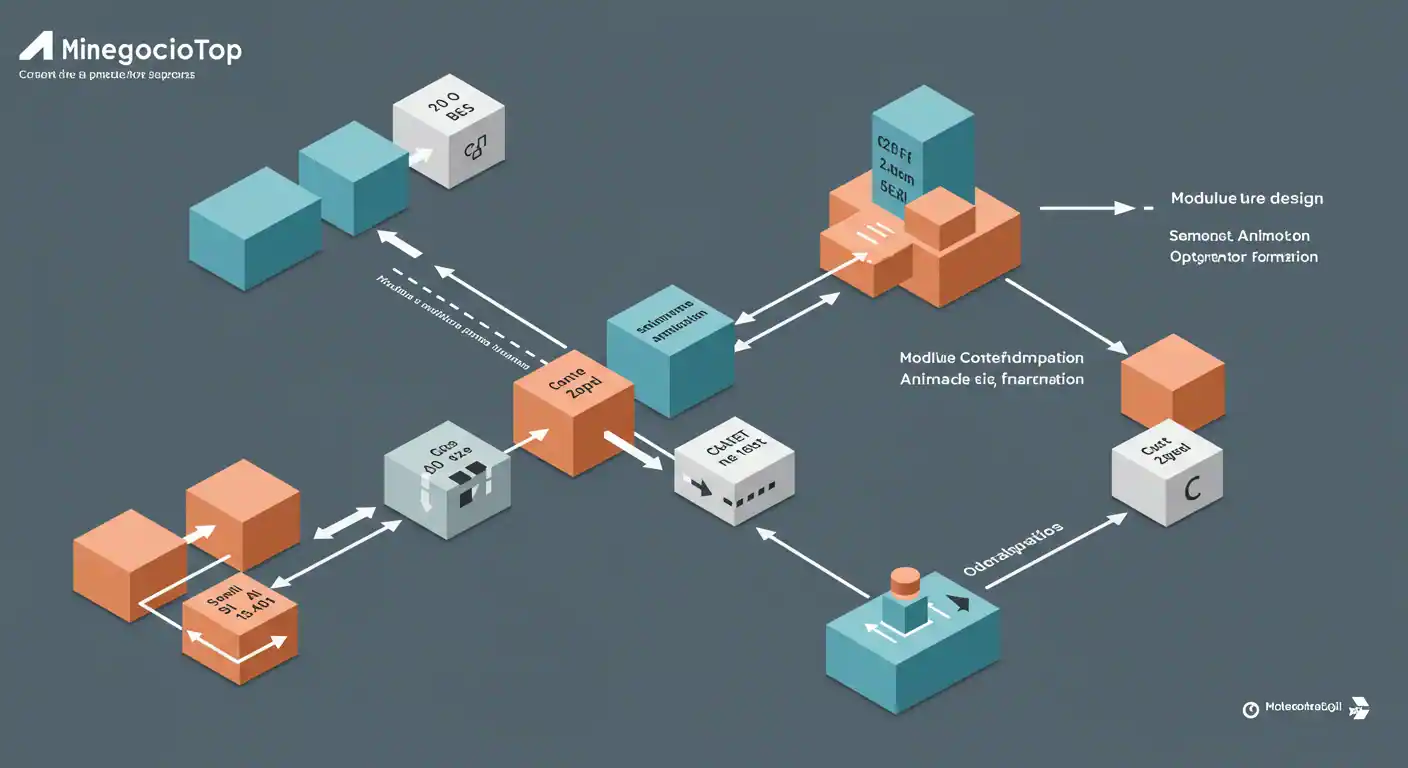 Diagrama actualizado del método MinegocioTop mostrando la nueva estrategia conversacional + agentic para AI Mode en Chrome y capacidades futuras