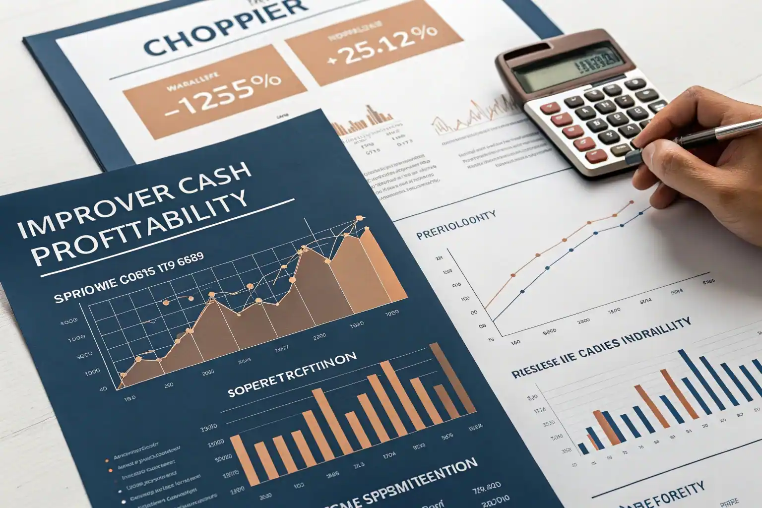 Análisis financiero claro mostrando rentabilidad y flujo de caja saludable