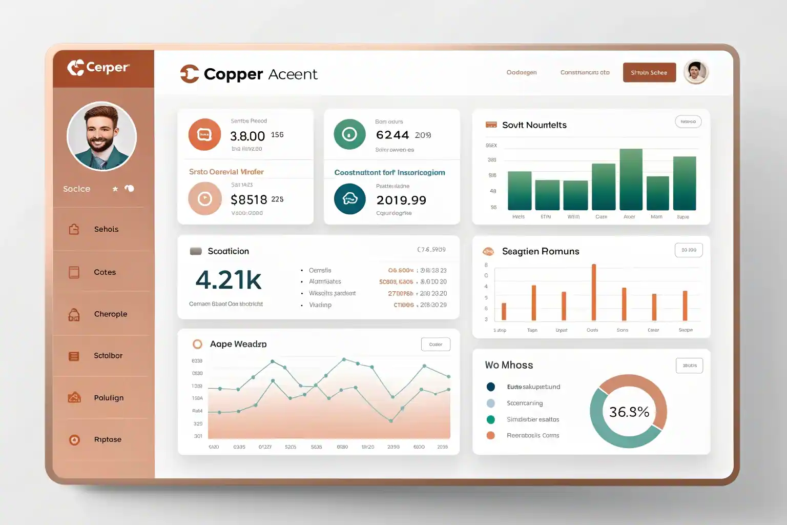 Dashboard de marketing digital con métricas de SEO y ventas para pymes